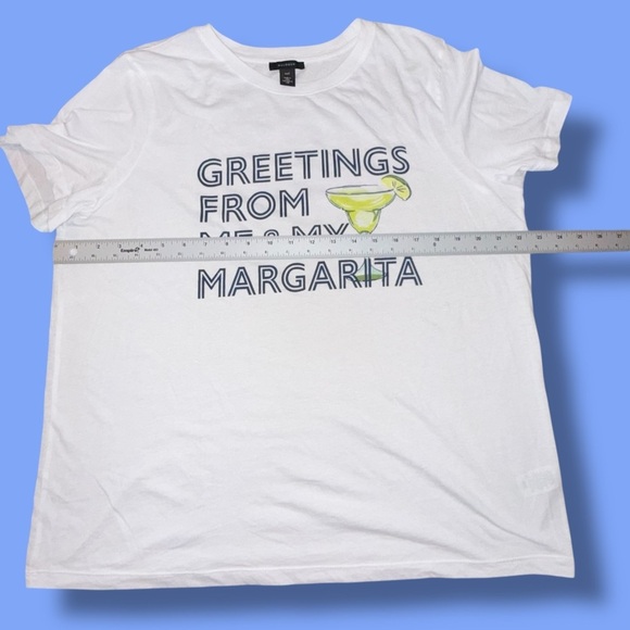 HALOGEN Graphic Tee “Greetings from me and my margarita” - White XXL - Picture 5 of 10